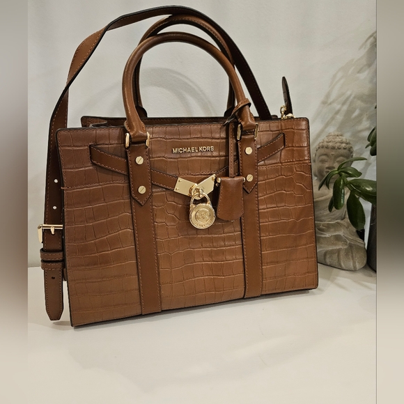 LIKE NEW MK Hamilton embossed leather Croc bag - Picture 1 of 6